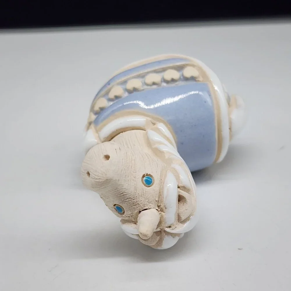 Artesania Rinconada Unicorn Figurine Blue With Hearts VTG 3.25" Tall - Picture 6 of 6